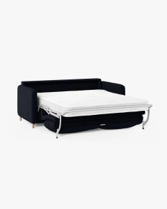 CANAPEA EXTENSIBILA SIMO, ALBASTRU ROYAL, 225X94 CM, TAPITAT CU TAPITERIE DIN TEXTIL CATIFEA SALVADOR, MICADONI - Img 3