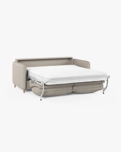 CANAPEA EXTENSIBILA SIMO, NISIPIU, 225X94 CM, TAPITAT CU TAPITERIE DIN TEXTIL STRUCTURAT BABEL, MICADONI - Img 3