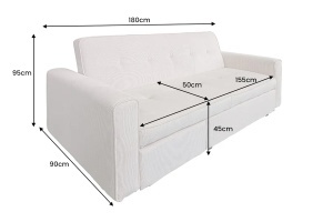 CANAPEA EXTENSIBILA, SMART 180CM, 2 LOCURI, CATIFEA BEJ RAIAT, ARTIM GROUP SELECTION - Img 3