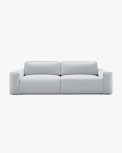 CANAPEA EXTENSIBILA VICTOR, GRI DESCHIS, 246X100 CM, TAPITAT CU TAPITERIE DIN TEXTIL STRUCTURAT MOLYBDEN, MICADONI