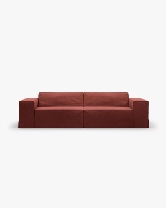 CANAPEA JODIE, CU 3 LOCURI, 204X99 CM, LEMN DE CIRES, TAPITAT CU TAPITERIE DIN TEXTIL STRUCTURAT LINS, MICADONI
