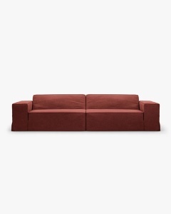 CANAPEA JODIE, CU 4 LOCURI, 244X99 CM, LEMN DE CIRES, TAPITAT CU TAPITERIE DIN TEXTIL STRUCTURAT LINS, MICADONI
