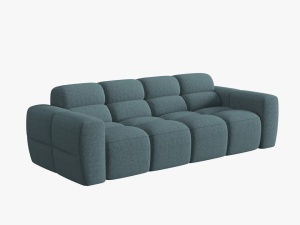 CANAPEA LISA, 4 LOCURI, 265 CM, ALBASTRU DESCHIS 76, TAPITERIE DIN STOFA, DESIGN DEOSEBIT - Img 1