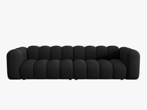 CANAPEA LUPIN, 4 LOCURI, 288 CM, NEGRU 19, TAPITERIE CHENILLE, DESIGN DEOSEBIT - Img 2