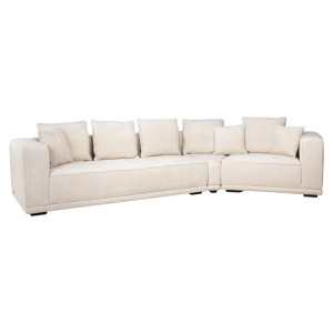 CANAPEA LUSSO CU 4 LOCURI, BEJ CHENILLE, NIAGARA 902, S5149, CONFECTIONAT DIN LEMN DE PIN, SPUMA SI 100% POLIESTER, RICHMOND INTERIOR - Img 1