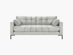 CANAPEA MAMAIA, 2 LOCURI, 152 CM, GRI DESCHIS 03/NEGRU, TAPITERIE DIN CATIFEA, DESIGN DEOSEBIT - Img 3