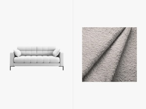 CANAPEA MAMAIA, 2 LOCURI, 152 CM, TAPITERIE BOUCLE BALOO, GRI DESCHIS, MICADONI