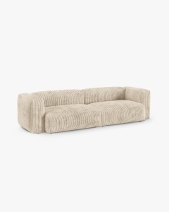 CANAPEA MARTINA, 320X120 CM, ADANCIME SCAUN 90 CM, BEJ DESCHIS, TAPITAT CU TAPITERIE DIN TEXTIL CORDOI TILIA, MICADONI - Img 2