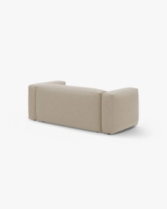 CANAPEA MARTINA, CU 2 LOCURI, BEJ DESCHIS, 200 CM, CU TAPITERIE DIN TEXTIL STRUCTURAT BOSTON, MICADONI - Img 3