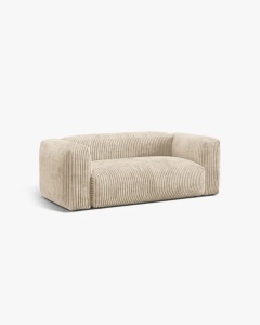 CANAPEA MARTINA, CU 2 LOCURI, BEJ DESCHIS, 200 CM, CU TAPITERIE DIN TEXTIL CORDOI TILIA, MICADONI - Img 2