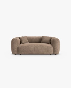 CANAPEA MARTINA, CU 2 LOCURI, BEJ INCHIS, 200 CM, CU TAPITERIE DIN TEXTIL CATIFEA VOGUE, MICADONI