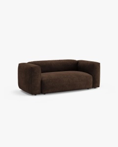 CANAPEA MARTINA, CU 2 LOCURI, CIOCOLATIU, 200 CM, CU TAPITERIE DIN TEXTIL CATIFEA VOGUE, MICADONI