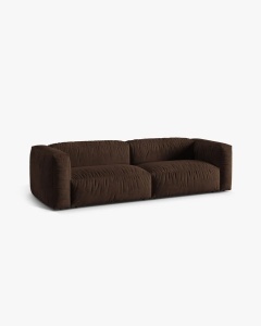 CANAPEA MARTINA, CU 3 LOCURI, CIOCOLATIU,, 244 CM, CU TAPITERIE DIN TEXTIL CATIFEA VOGUE, MICADONI - Img 2