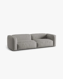 CANAPEA MARTINA, CU 3 LOCURI, GRI DESCHIS, 244 CM, CU TAPITERIE DIN TEXTIL STRUCTURAT BOSTON, MICADONI - Img 2