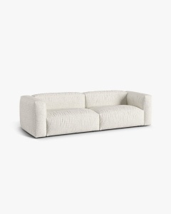 CANAPEA MARTINA, CU 3 LOCURI, MELANJ GRI BEJ, 244 CM, CU TAPITERIE DIN TEXTIL BOUCLE MONET, MICADONI - Img 2