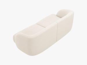 CANAPEA MILEY, 2 LOCURI, 180 CM, BEJ DESCHIS, TAPITERIE BOUCLE, DESIGN DEOSEBIT - Img 3