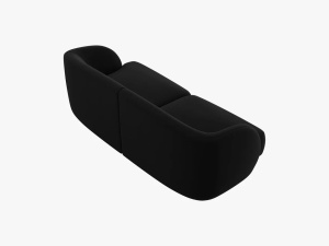 CANAPEA MILEY, 2 LOCURI, 180 CM, NEGRU 19, TAPITERIE DIN CATIFEA, DESIGN DEOSEBIT - Img 4
