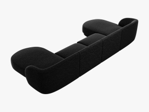 CANAPEA MILEY, 5 LOCURI, 330 CM, NEGRU 19, TAPITERIE CHENILLE, DESIGN DEOSEBIT - Img 3
