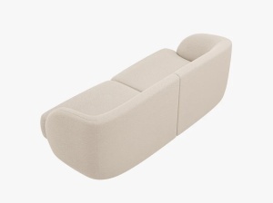 CANAPEA MILEY, CU 2 LOCURI, BEJ, CU TAPITERIE DIN TEXTIL BOUCLE BALOO, MICADONI - Img 3