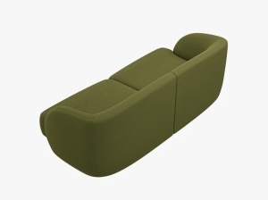 CANAPEA MILEY, CU 2 LOCURI, VERDE MASLINIU INCHIS, CU TAPITERIE DIN TEXTIL BOUCLE, MICADONI - Img 3