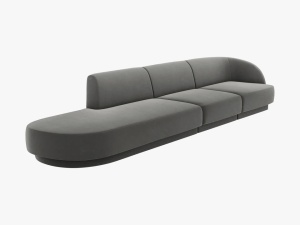 CANAPEA MILEY STANGA, 4 LOCURI, 325 CM, GRI DESCHIS 13, TAPITERIE DIN CATIFEA, DESIGN DEOSEBIT - Img 1