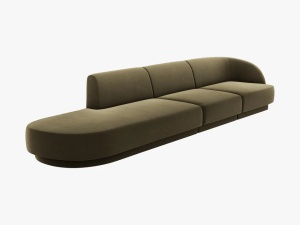 CANAPEA MILEY STANGA, 4 LOCURI, 325 CM, VERDE 77, TAPITERIE DIN CATIFEA, DESIGN DEOSEBIT