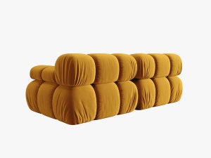 CANAPEA MODULARA BELLIS, 2 LOCURI, 188 CM, GALBEN 41, TAPITERIE DIN CATIFEA, DESIGN DEOSEBIT - Img 2