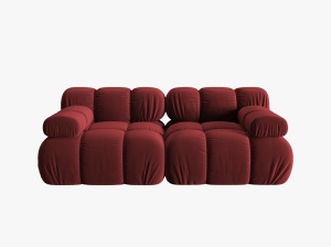 CANAPEA MODULARA BELLIS, 2 LOCURI, 188 CM, ROSU INCHIS 59, TAPITERIE DIN CATIFEA, DESIGN DEOSEBIT - Img 2