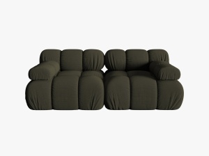 CANAPEA MODULARA BELLIS, 2 LOCURI, 188 CM, VERDE 77, TAPITERIE DIN CATIFEA 3D, DESIGN DEOSEBIT - Img 2