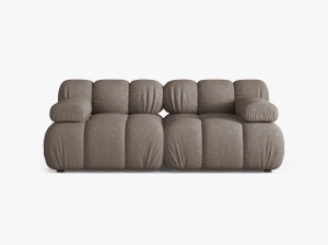 CANAPEA MODULARA BELLIS, CU 2 LOCURI, CAPPUCCINO, CU TAPITERIE DIN TEXTIL STRUCTURAT LIBERTY, MICADONI