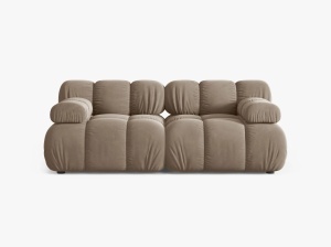 CANAPEA MODULARA BELLIS, CU 2 LOCURI, CAPPUCCINO, CU TAPITERIE DIN CATIFEA BLUVEL, MICADONI