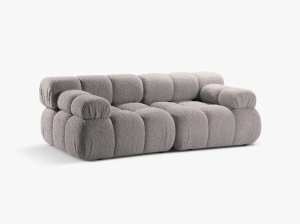 CANAPEA MODULARA BELLIS, CU 2 LOCURI, GRI DESCHIS, CU TAPITERIE DIN BOUCLE ROLF, MICADONI - Img 2