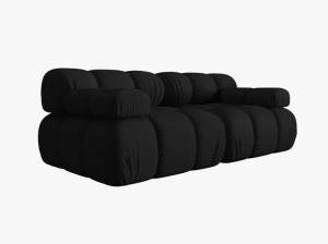 CANAPEA MODULARA BELLIS, CU 2 LOCURI, NEGRU, CU TAPITERIE DIN TEXTIL 3D SONIC, MICADONI - Img 2