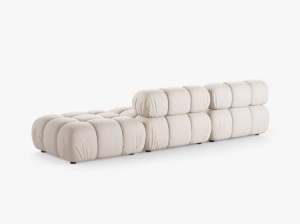 CANAPEA MODULARA BELLIS, PE DREAPTA, BEJ, CU TAPITERIE DIN TEXTIL STRUCTURAT LIBERTY, MICADONI - Img 3