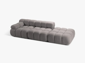 CANAPEA MODULARA BELLIS, PE DREAPTA, GRI DESCHIS, CU TAPITERIE DIN TEXTIL BOUCLE ROLF, MICADONI - Img 2
