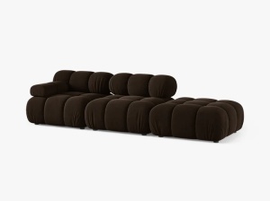 CANAPEA MODULARA BELLIS, PE DREAPTA, MARO INCHIS, CU TAPITERIE DIN CATIFEA BLUVEL, MICADONI - Img 2