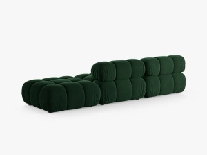 CANAPEA MODULARA BELLIS, PE DREAPTA, VERDE SMARALD, CU TAPITERIE DIN CATIFEA BLUVEL, MICADONI - Img 3