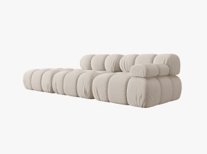 CANAPEA MODULARA BELLIS, PE STANGA, BEJ DESCHIS, CU TAPITERIE DIN TEXTIL 3D SONIC, MICADONI - Img 2