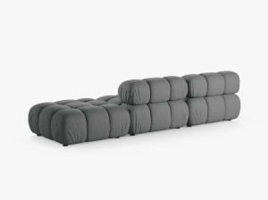 CANAPEA MODULARA BELLIS, PE STANGA, GRI, CU TAPITERIE DIN TEXTIL STRUCTURAT LIBERTY, MICADONI - Img 3