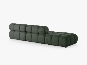 CANAPEA MODULARA BELLIS, PE STANGA, VERDE INCHIS, CU TAPITERIE DIN TEXTIL STRUCTURAT LIBERTY, MICADONI - Img 3