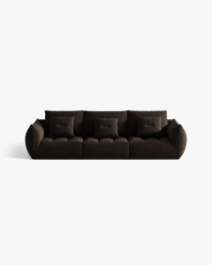 CANAPEA MODULARA BLOOM, CU 4 LOCURI, MARO INCHIS, 327 CM, CU TAPITERIE DIN TEXTIL CATIFEA BLUVEL, MICADONI