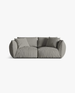 CANAPEA MODULARA CHRIS, CU 3 LOCURI, 220X100, GRI CALD, CU TAPITERIE DIN TEXTIL STRUCTURAT LINS, MICADONI - Img 3