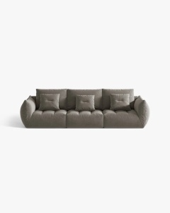 CANAPEA MODULARA, CU 4 LOCURI, BLOOM, 232 CM, GRI, CU TAPITERIE DIN TEXTIL CATIFEA CASINO, MICADONI