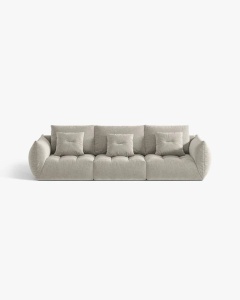 CANAPEA MODULARA, CU 4 LOCURI, BLOOM, 232 CM, GRI DESCHIS, CU TAPITERIE DIN TEXTIL STRUCTURAT WIND, MICADONI