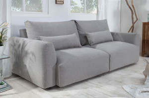 CANAPEA PENTRU 3 PERSOANE INVICTA HAMPTONS 40035, GRI, DIN LEMN SI POLIESTER, STIL MODERN, TH