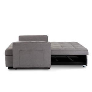CANAPEA RABATABILA, ARTIM MEBLE, REALIZAT DIN MATERIAL TEXTIL GRI INCHIS SI METAL, STIL MODERN - Img 12