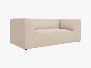 CANAPEA RUBY, CU 2 LOCURI, BEJ DESCHIS, CU TAPITERIE DIN TEXTIL STRUCTURAT OTTAWA, MICADONI - Img 2