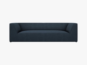 CANAPEA RUBY, CU 3 LOCURI, ALBASTRU MARIN, CU TAPITERIE DIN TEXTIL STRUCTURAT OTTAWA, MICADONI - Img 1