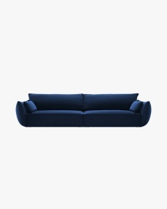 CANAPEA SPATIOASA SI CONFORTABILA KAELLE, 248 CM, CU 4 LOCURI, ALBASTRU ROYAL, CU TAPITERIE DIN TEXTIL CATIFEA BLUVEL, MICADONI