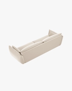 CANAPEA SPATIOASA SI CONFORTABILA KAELLE, 248 CM, CU 4 LOCURI, BEJ DESCHIS, CU TAPITERIE DIN TEXTIL CATIFEA BLUVEL, MICADONI - Img 3